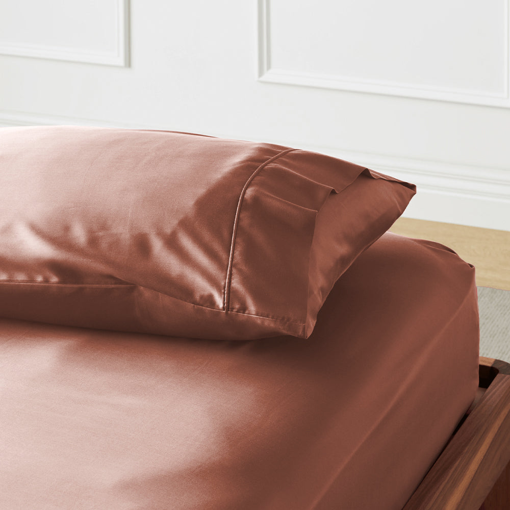 Almond | Signature Sateen Fitted Sheet Made with 100% Organic Bamboo #Color_almond