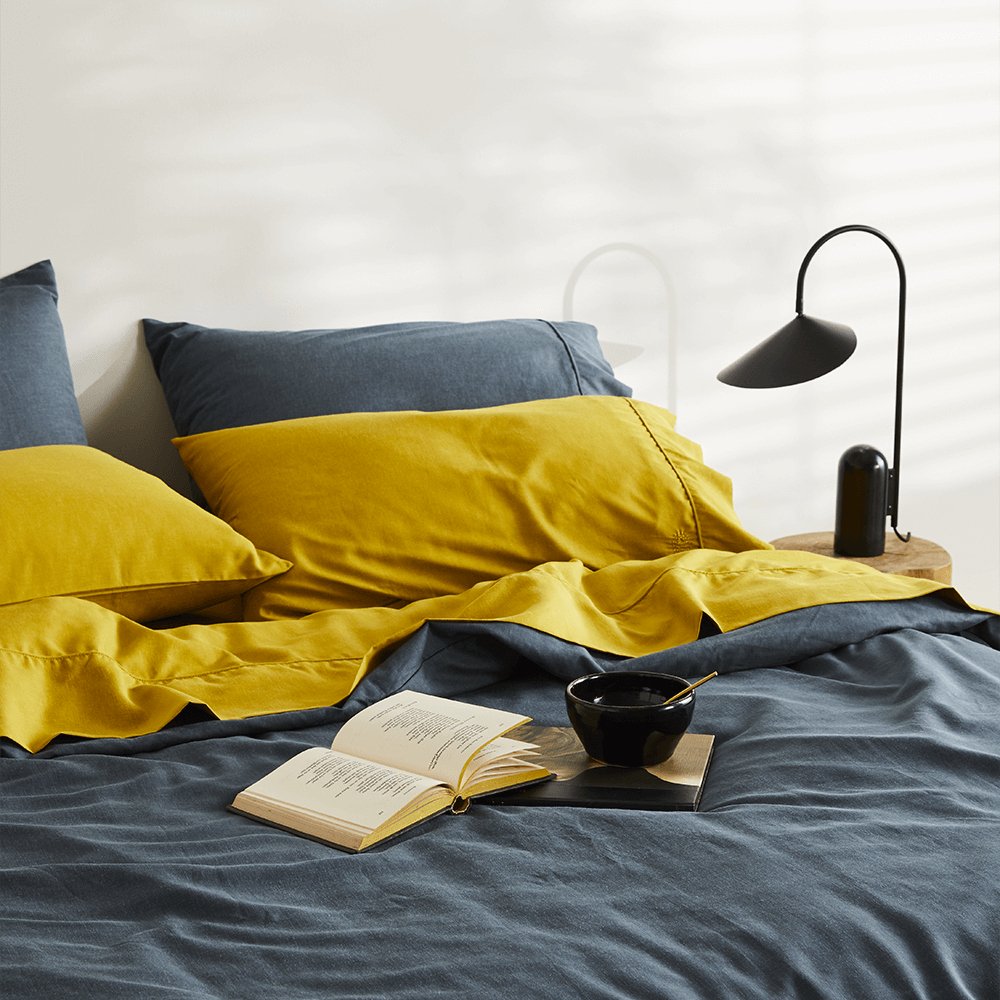 Ink | Linen+ Duvet Cover Made with Organic Bamboo Hemp #Color_ink