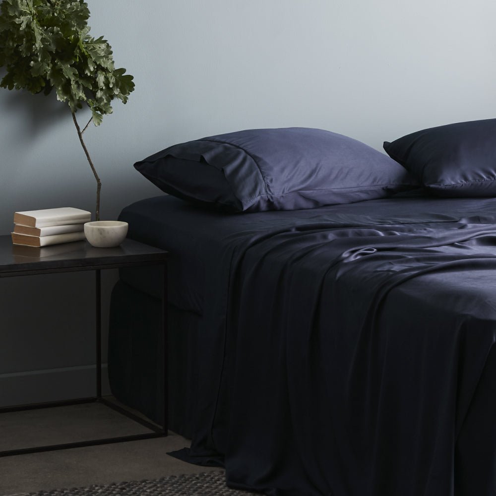 Ocean | Sateen+ Fitted Sheet Made with 100% Organic Bamboo #Color_ocean