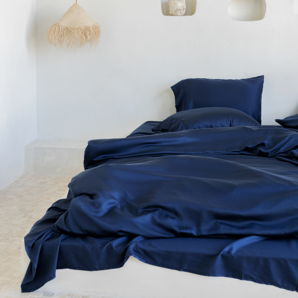 Ocean | Signature Sateen Sheet Set Made with 100% Bamboo Lyocell #Color_ocean