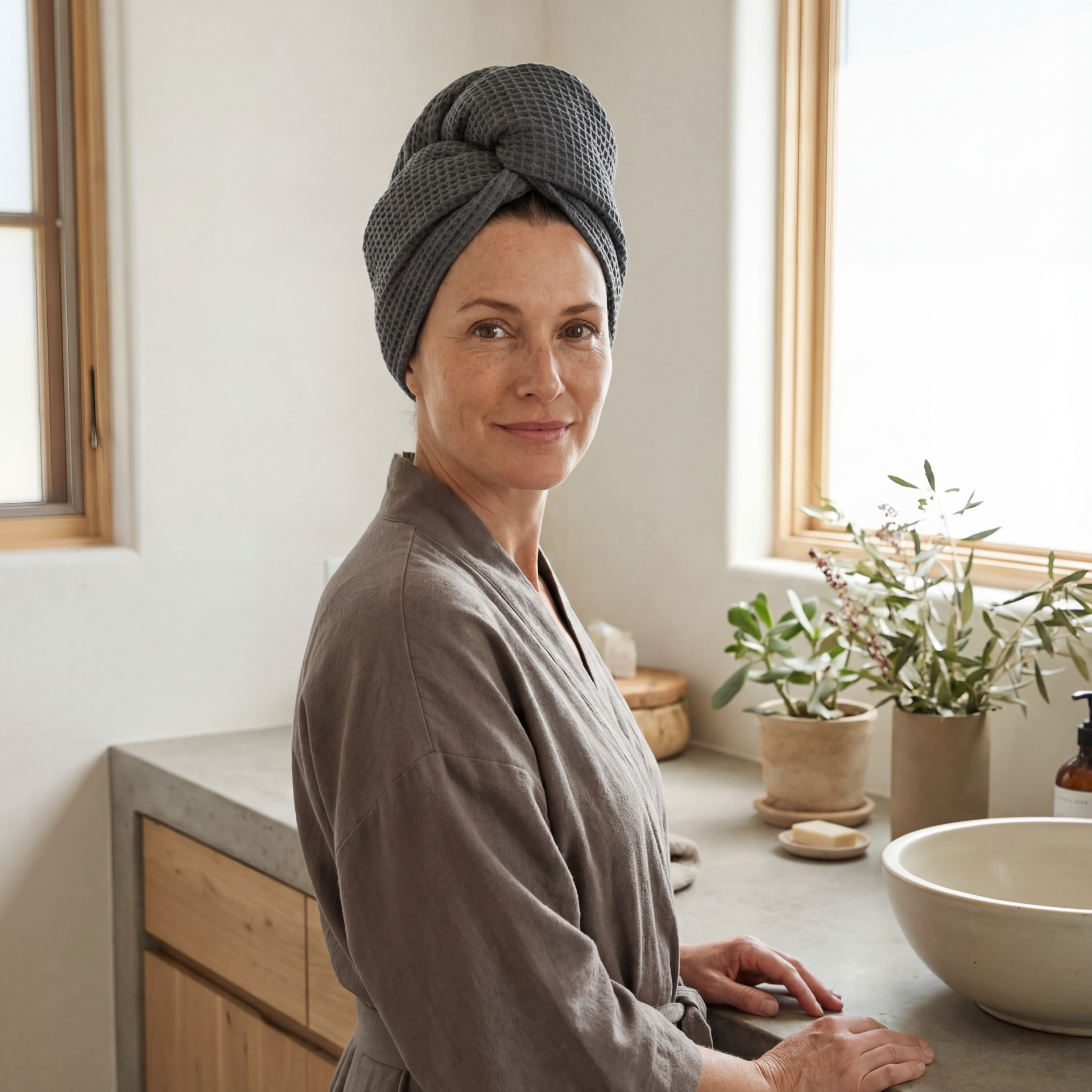 Bamboo Waffle Hair Towel - 100% Bamboo Lyocell | ettitude