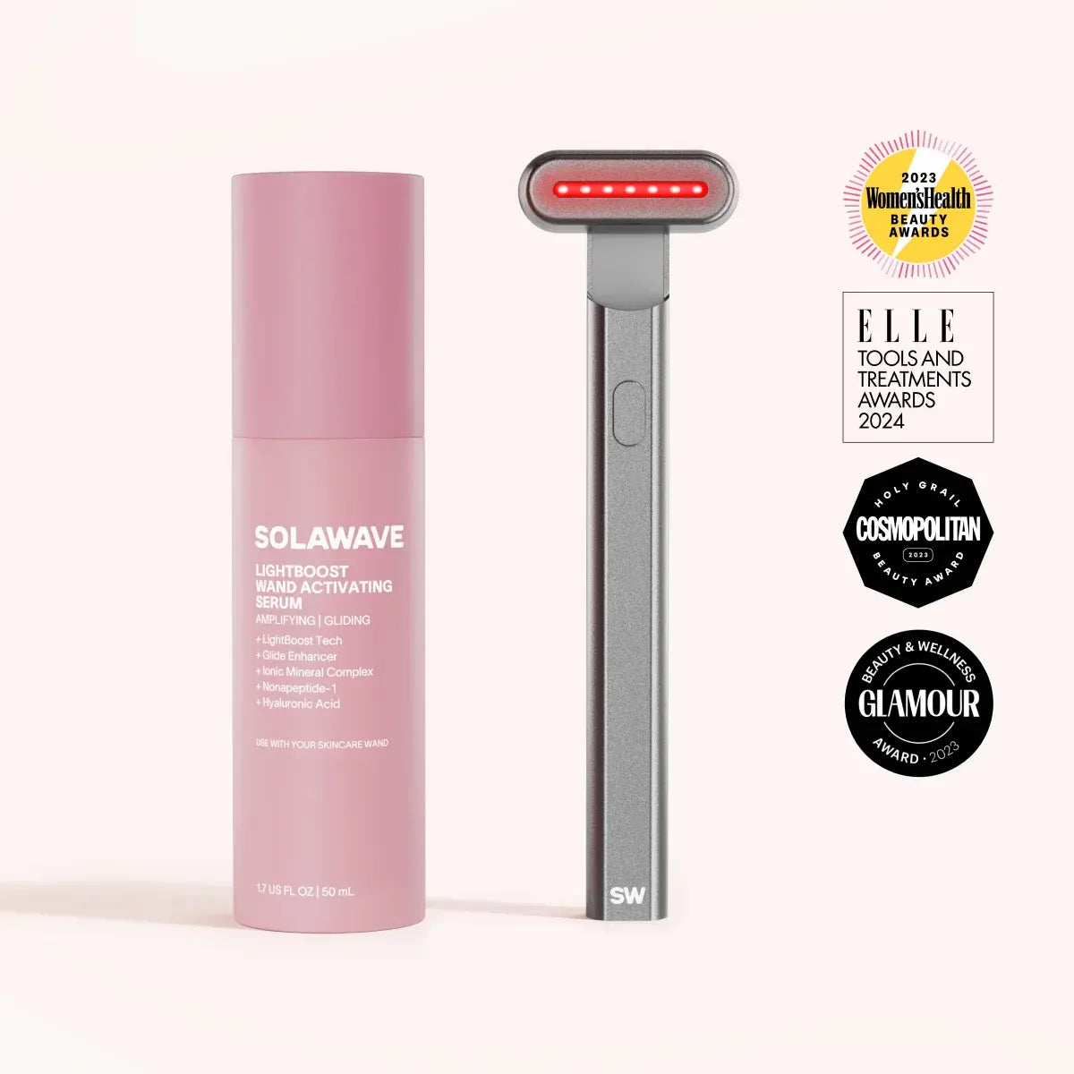 Solawave: 4-in-1 Red Light Therapy Wand & Activating Serum Kit