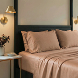 Warm clay pillowcases add a cozy, earthy layer to minimalist bedding with soft, natural charm