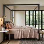 Elevate your sleep sanctuary with this rich clay-colored sateen sheet set