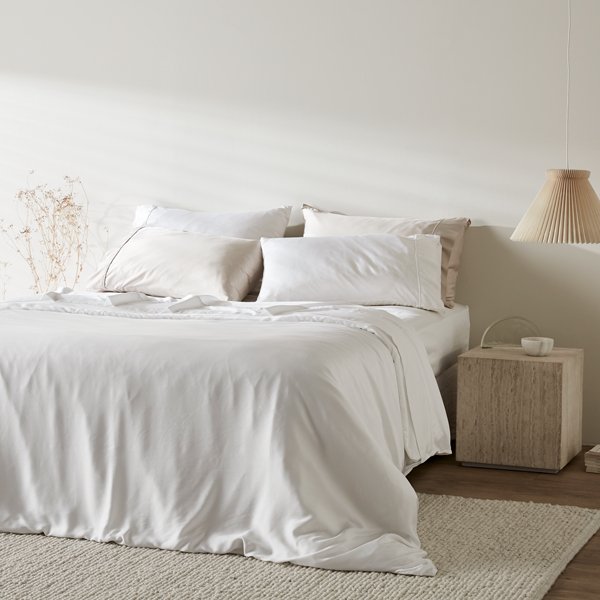 Cloud | Sateen+ Duvet Cover Made with 100% Organic Bamboo #Color_cloud