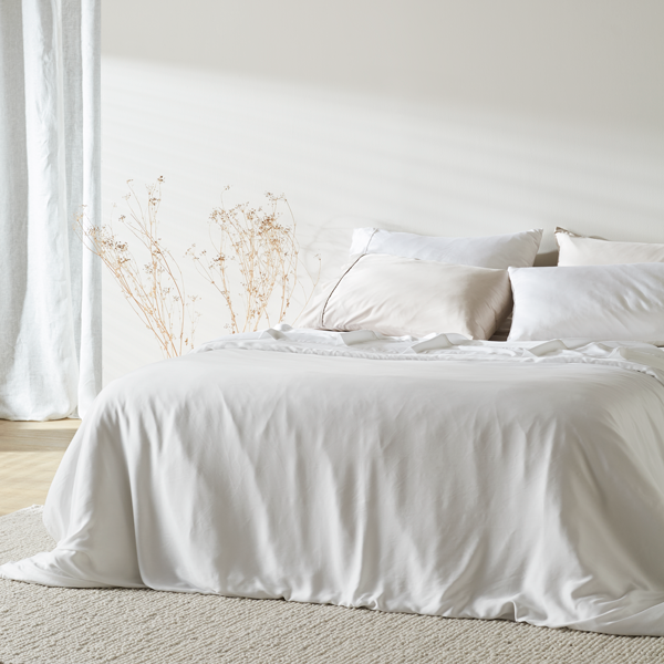 Cloud | Signature Sateen Duvet Cover Made with 100% Organic Bamboo #Color_cloud