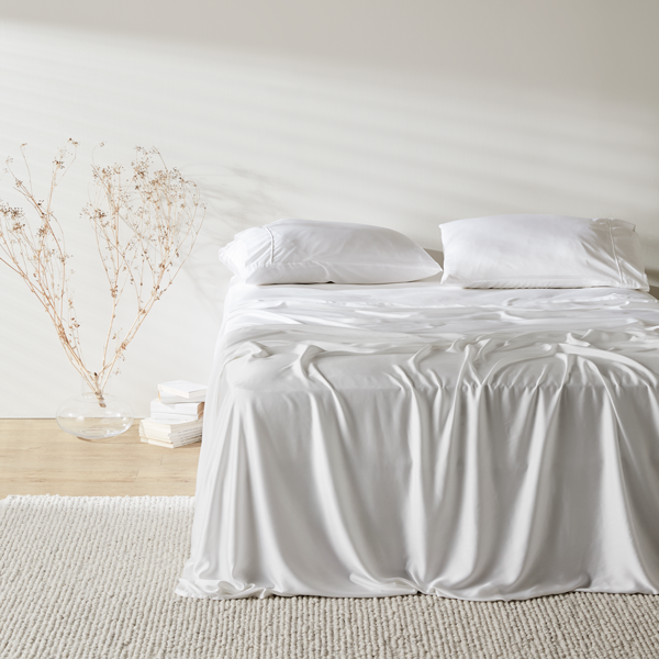 Cloud | Signature Sateen Sheet Set Made with 100% Bamboo Lyocell #Color_cloud