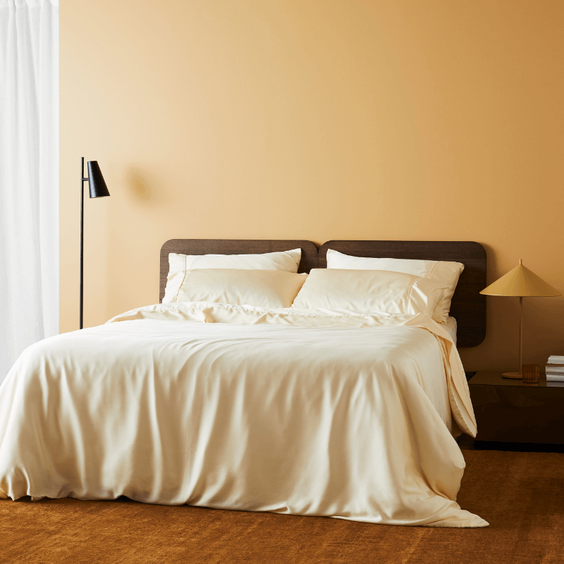 Butter | Signature Sateen Duvet Cover Made with 100% Organic Bamboo #Color_butter
