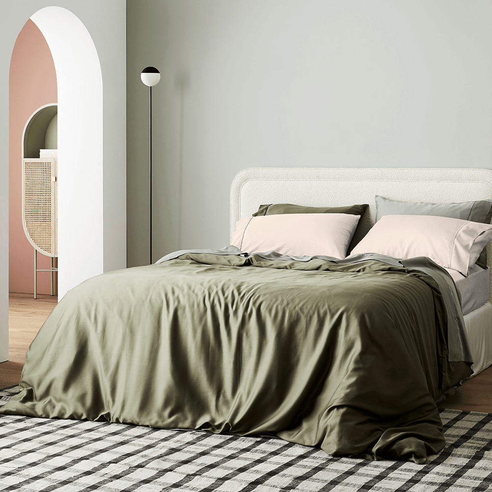 Moss | Signature Sateen Duvet Cover Made with 100% Organic Bamboo #Color_moss