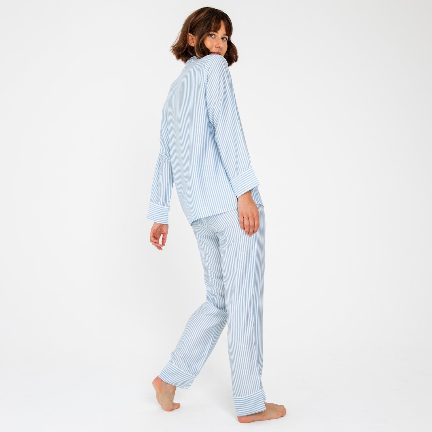 Starlight Blue Stripes | Pants Made With Bamboo #Color_starlightbluestripes