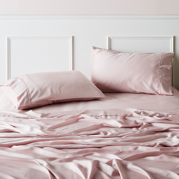 Rose | Signature Sateen Fitted Sheet Made with 100% Organic Bamboo #Color_rose