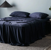 Ocean | Signature Sateen Flat Sheet Made With 100% Organic Bamboo #Color_ocean