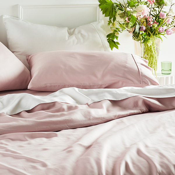Rose | Signature Sateen Pillowcase Set Made With 100% Organic Bamboo #Color_rose