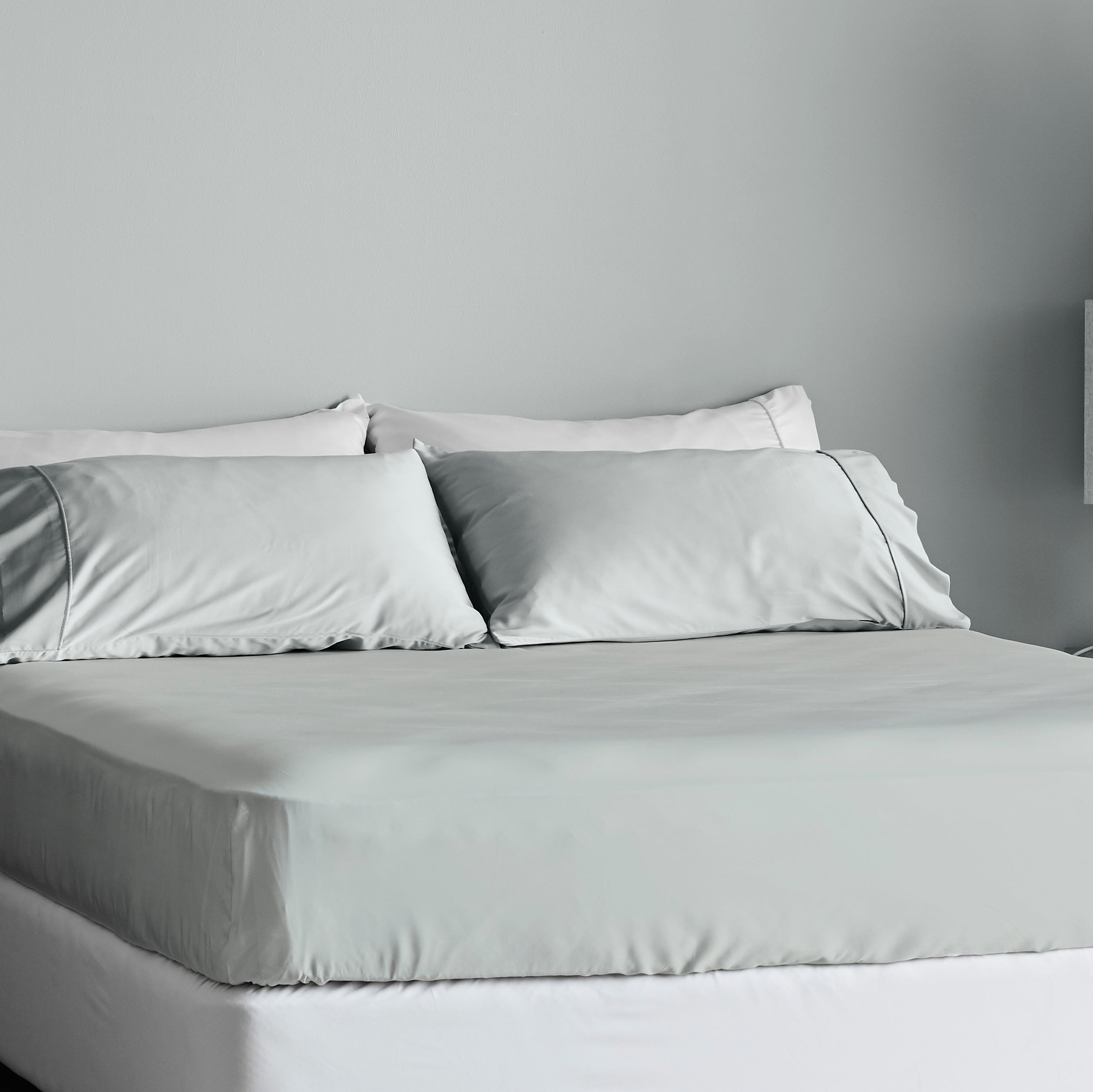 Sage | Signature Sateen Fitted Sheet Made with 100% Organic Bamboo #Color_sage