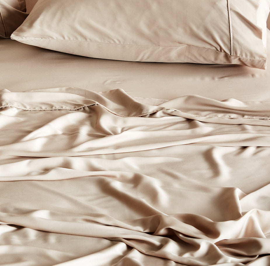 Sand | Signature Sateen Flat Sheet Made With 100% Organic Bamboo   #Color_sand