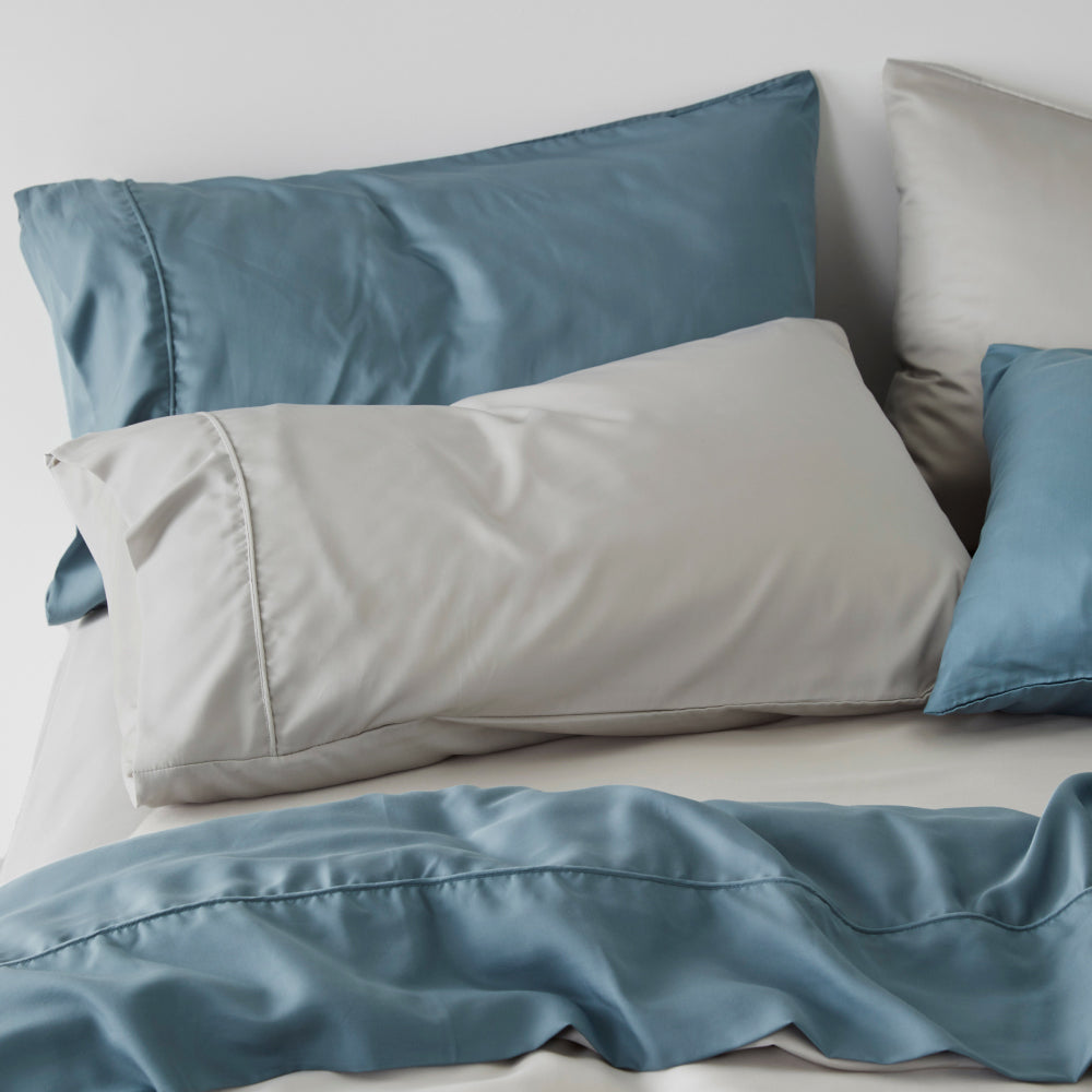 Sea | Signature Sateen Pillowcase Set Made With 100% Organic Bamboo #Color_sea