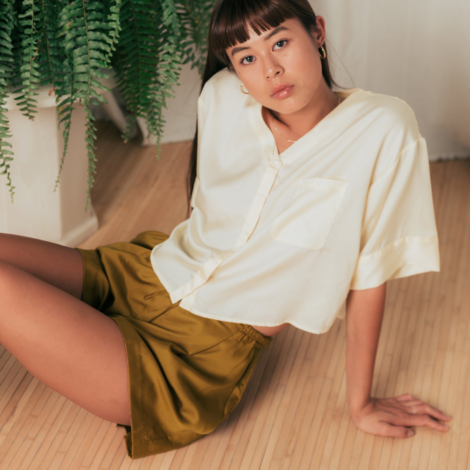 Chamomile | Signature Sateen Shorts Made With 100% Organic Bamboo #Color_chamomile