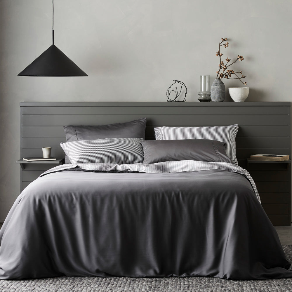 Slate | Signature Sateen Duvet Cover Made with 100% Organic Bamboo #Color_slate