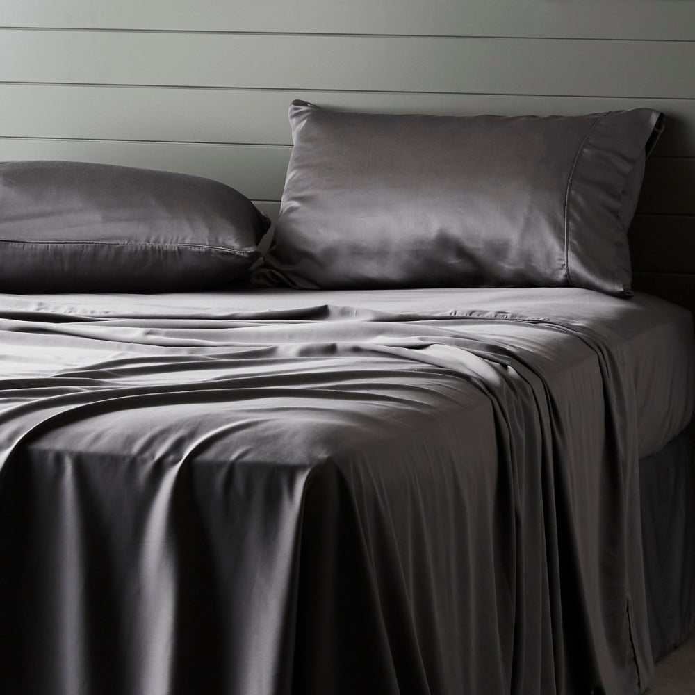 Slate | Sateen+ Pillowcase Set Made with 100% Organic Bamboo #Color_slate