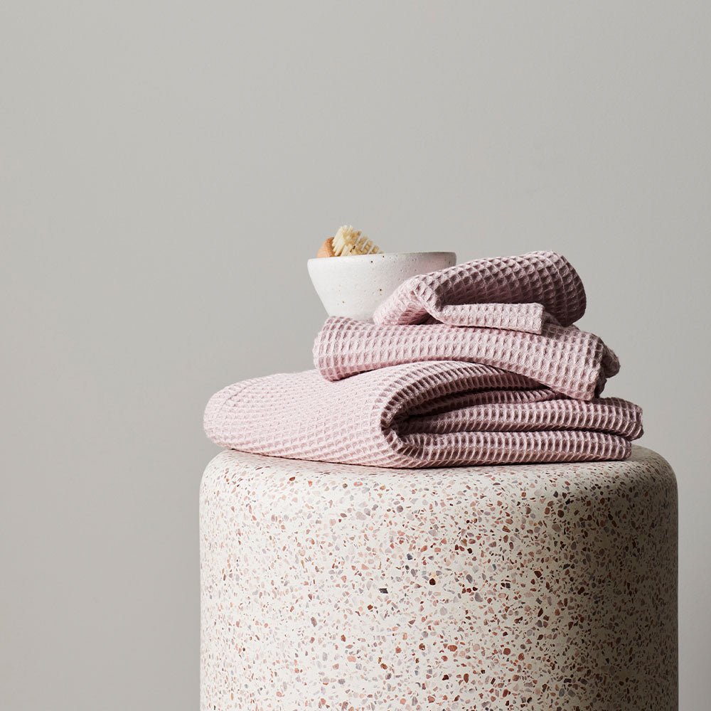 Rose | Waffle Towel Set Made With 100% Organic Bamboo #Color_rose