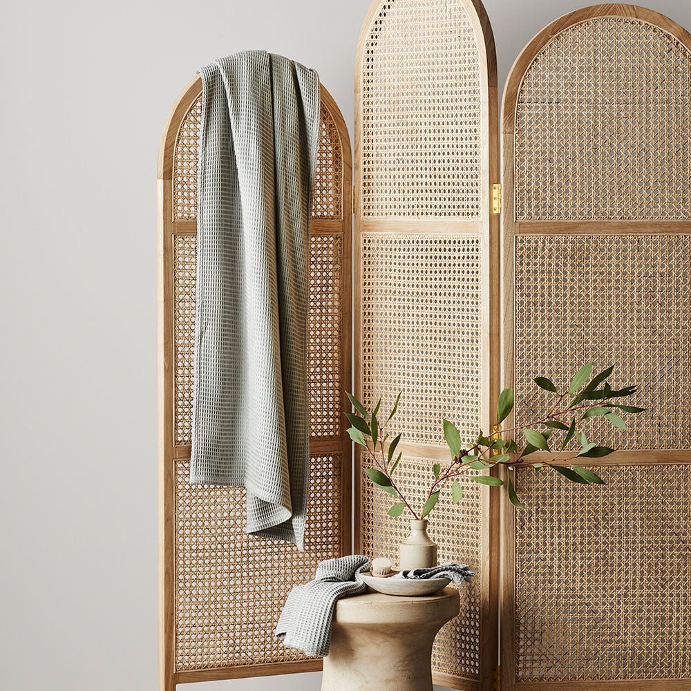 Sage | Waffle Towel Set Made With 100% Organic Bamboo #Color_sage