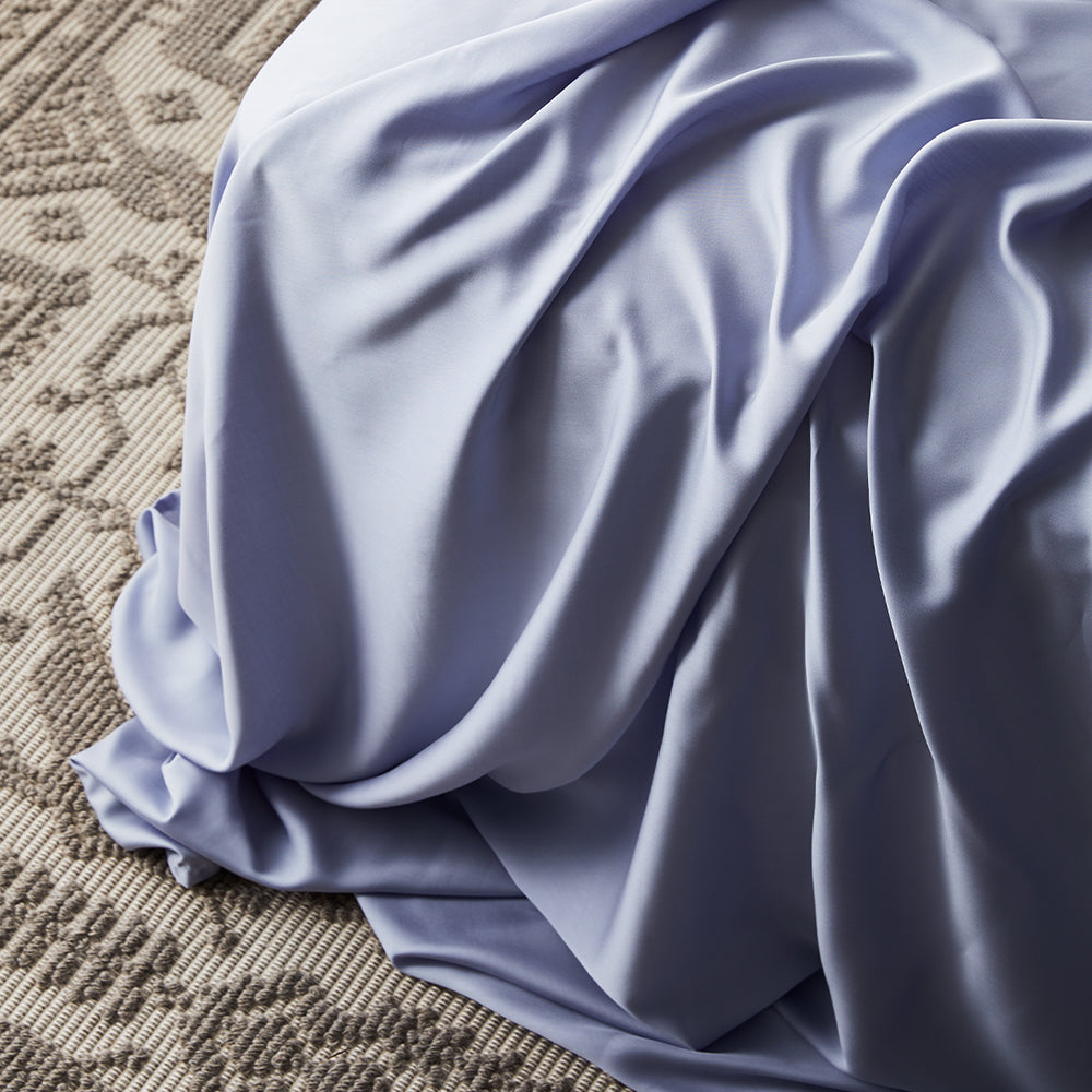 Sky | Signature Sateen Fitted Sheet Made with 100% Organic Bamboo #Color_sky