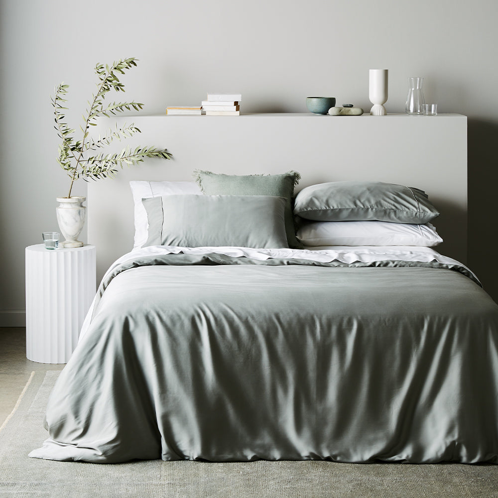 Sage  | Signature Sateen Duvet Cover Made with 100% Organic Bamboo #Color_sage