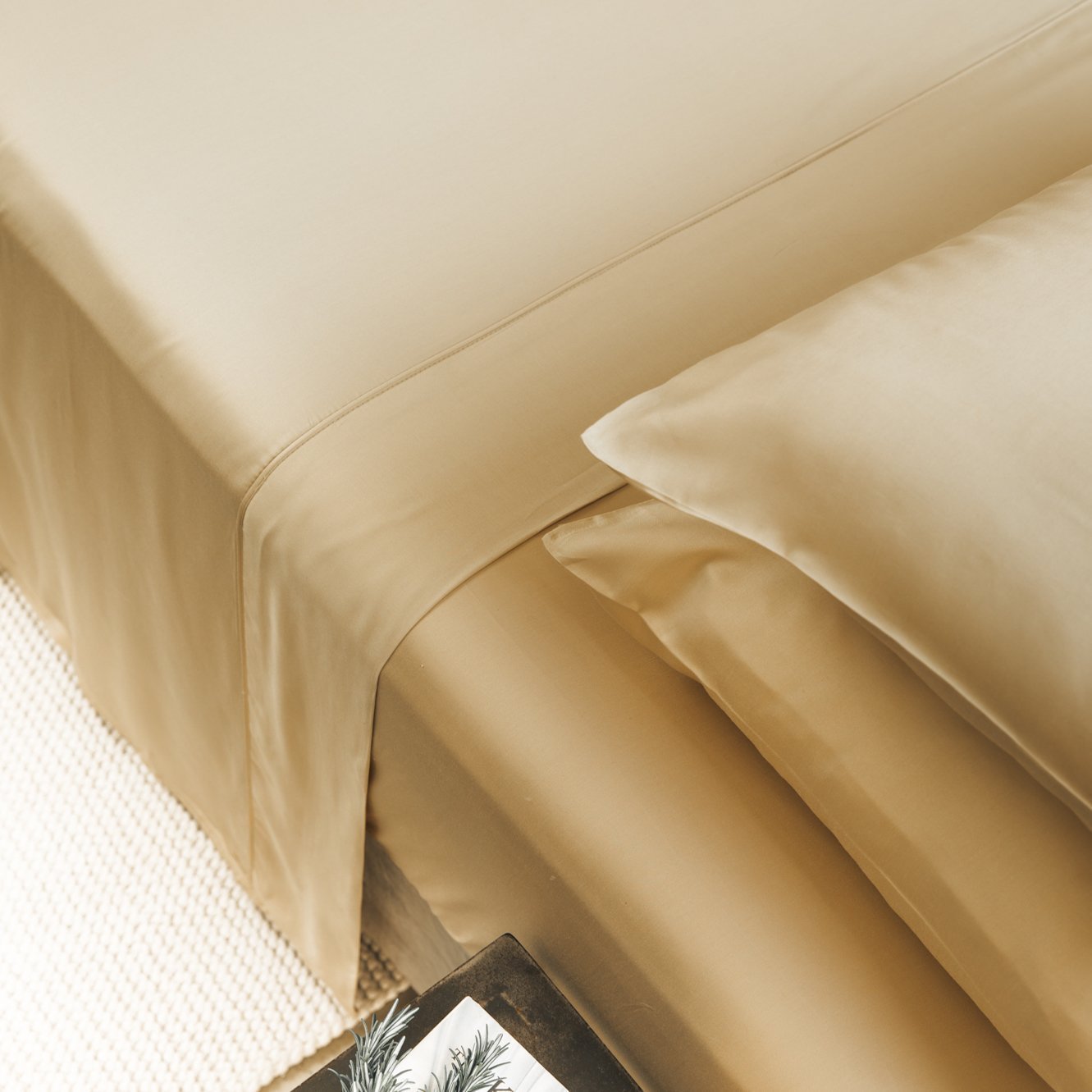 Earthen Sand | Signature Sateen Flat Sheet Made With 100% Organic Bamboo #Color_earthensand