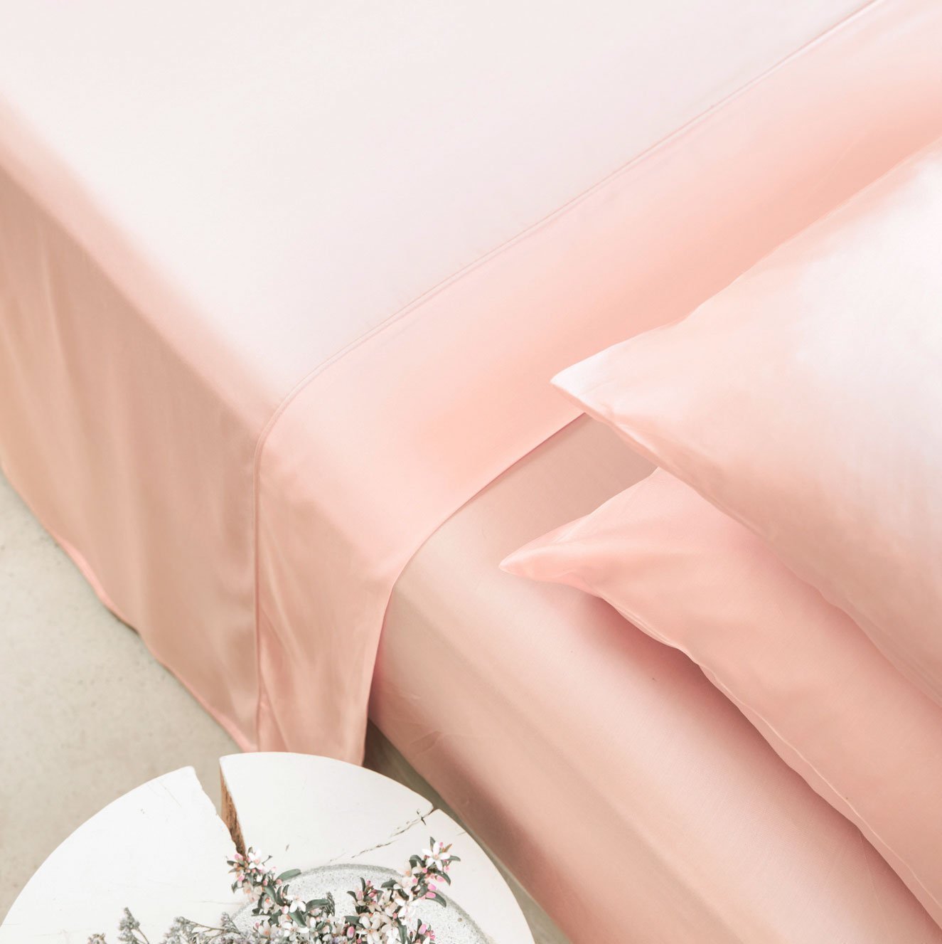 Cloud Pink | Signature Sateen Flat Sheet Made With 100% Organic Bamboo #Color_cloudpink