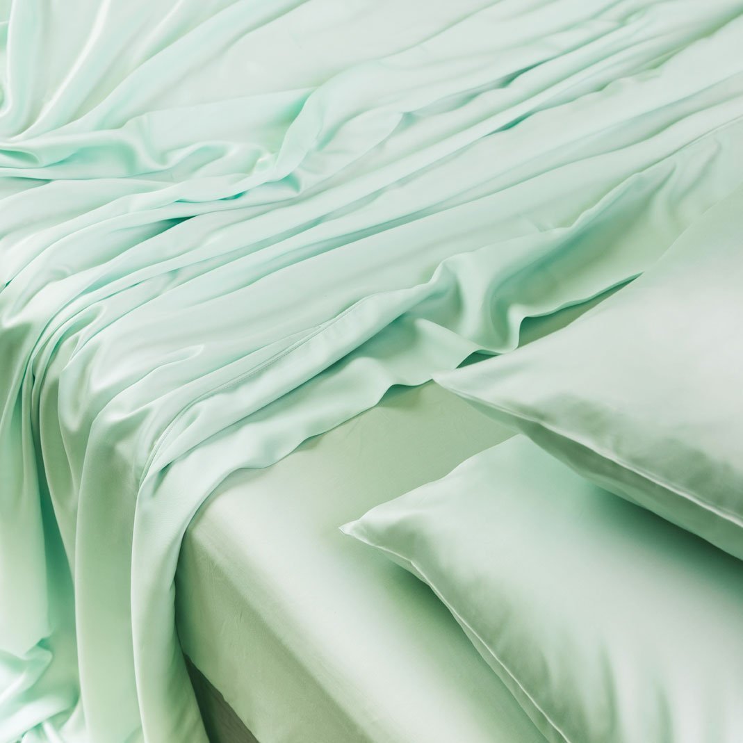 Paradise Green | Signature Sateen Flat Sheet Made With 100% Organic Bamboo #Color_paradisegreen