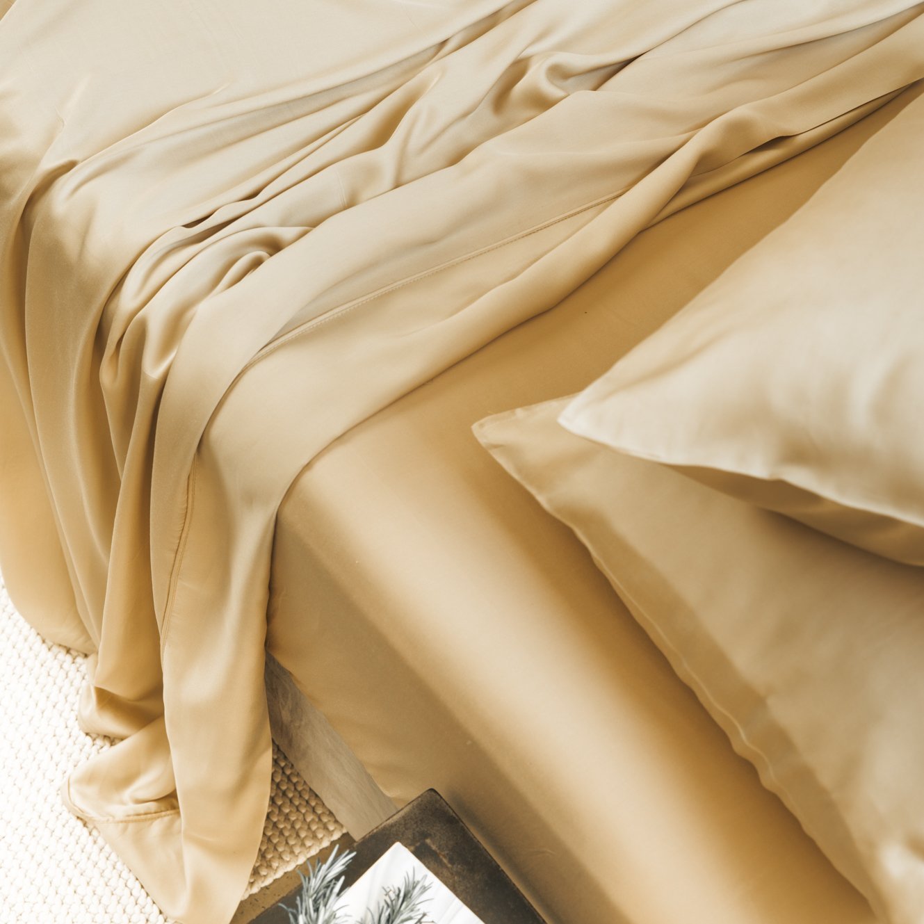 Earthen Sand | Signature Sateen Sheet Set Made with 100% Organic Bamboo #Color_earthensand