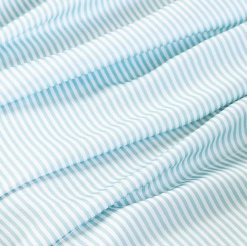 Starlight Blue Stripes | Signature Sateen Fitted Sheet Made with 100% Organic Bamboo #Color_starlightbluestripes