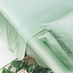 Paradise Green | Signature Sateen Sheet Set Made with 100% Organic Bamboo #Color_paradisegreen