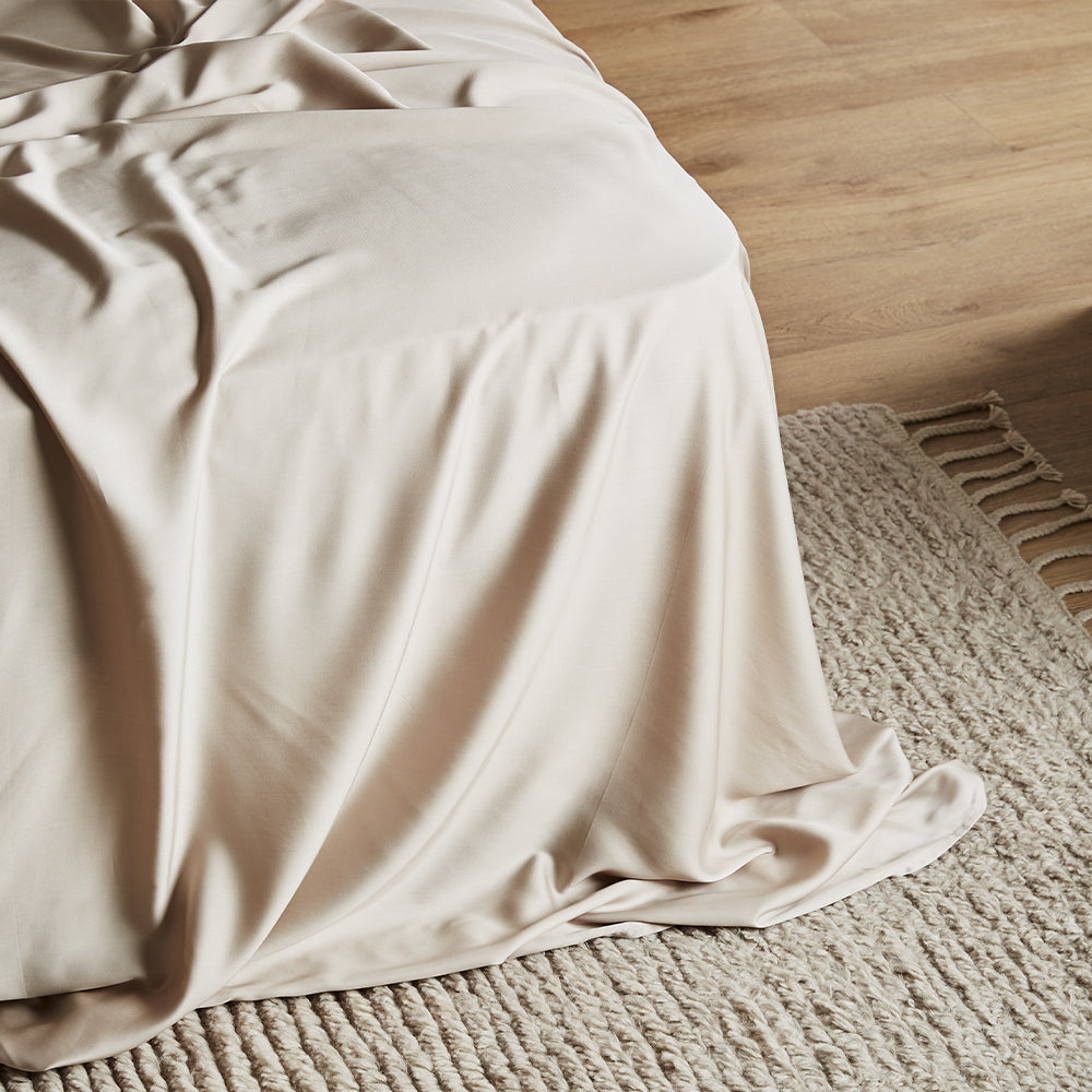 Sand | Signature Sateen Fitted Sheet Made with 100% Organic Bamboo #Color_sand